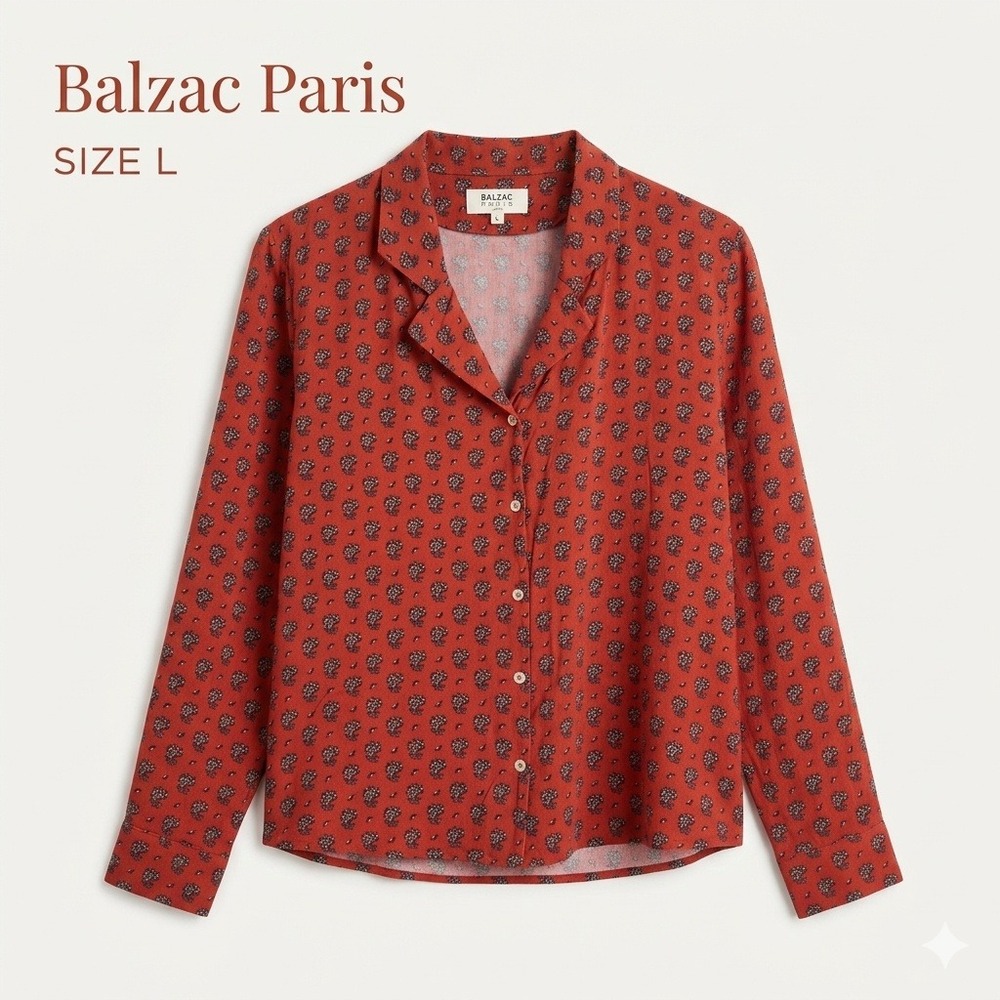 Balzac Paris French Chic Floral Pyjama Style Blouse Women Large